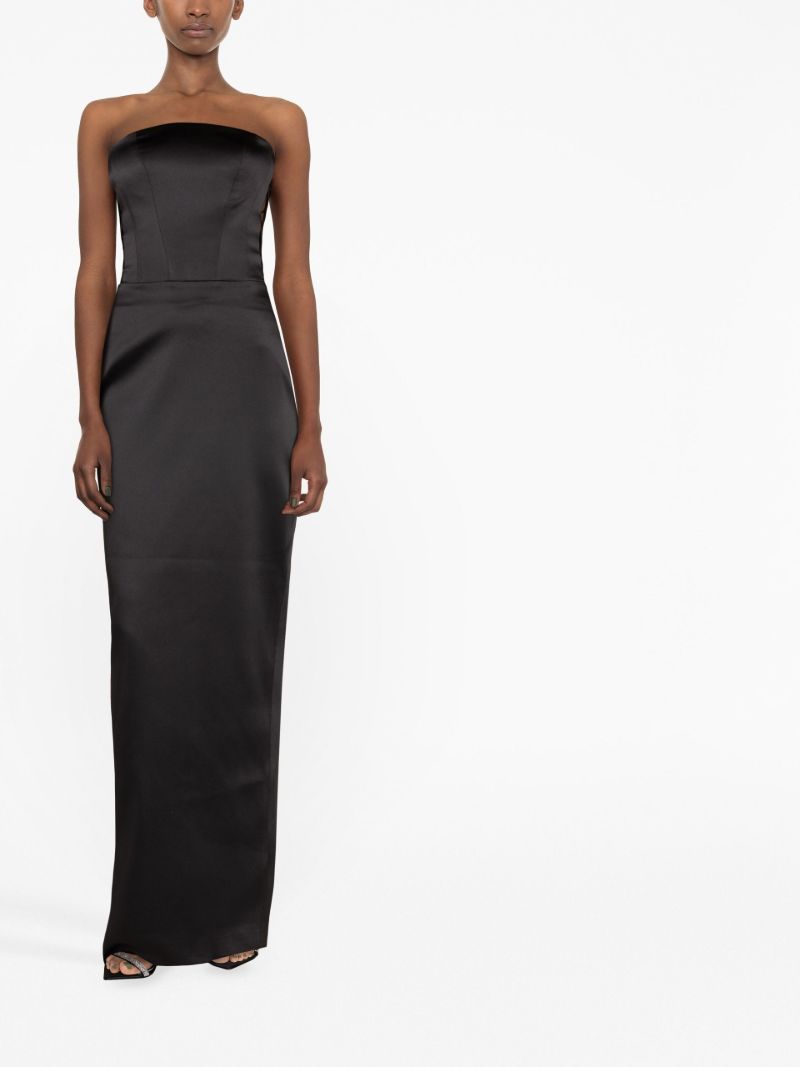 Black Strapless Corset Maxi Dress