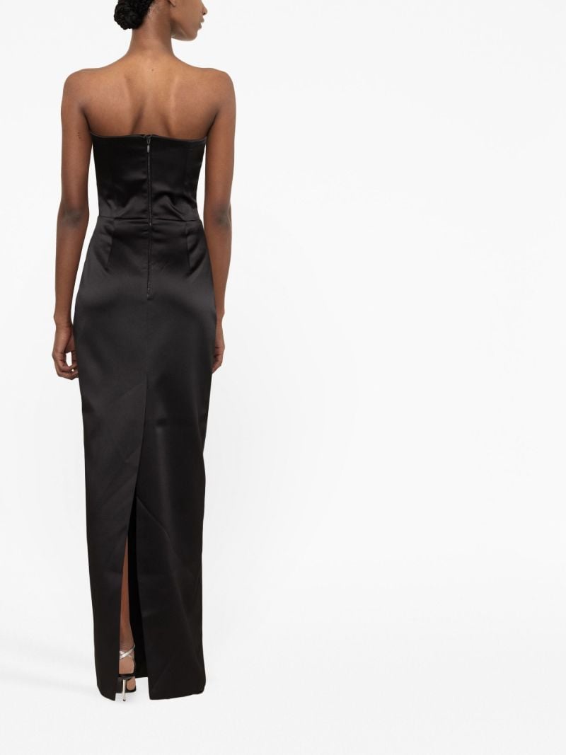 Black Strapless Corset Maxi Dress