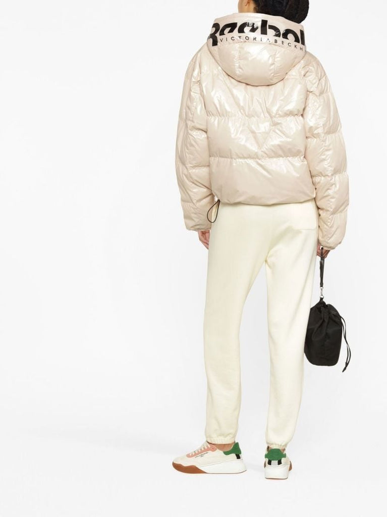 Neutral Embroidered Logo Puffer Jacket