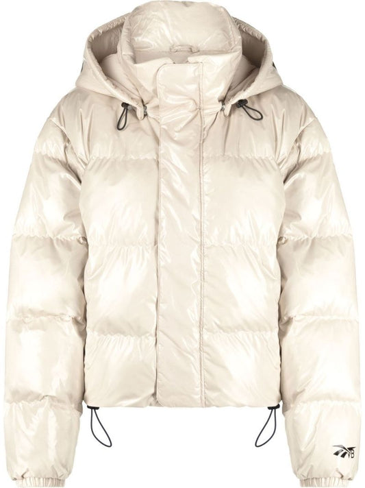 Neutral Embroidered Logo Puffer Jacket