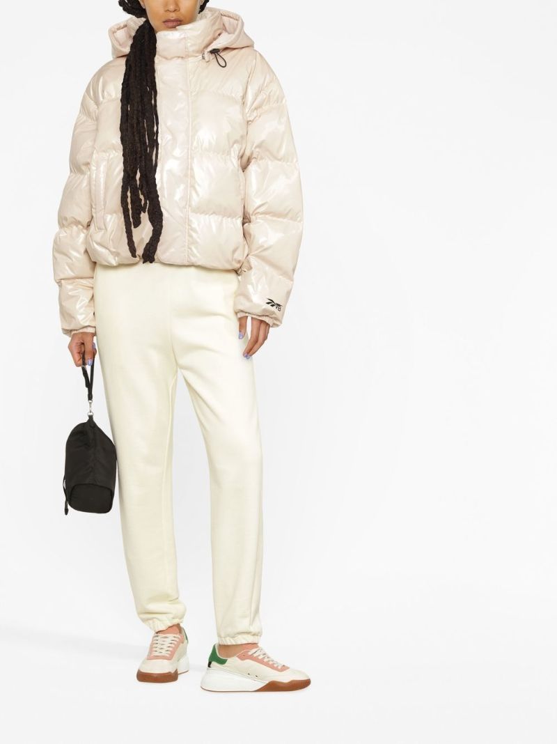 Neutral Embroidered Logo Puffer Jacket