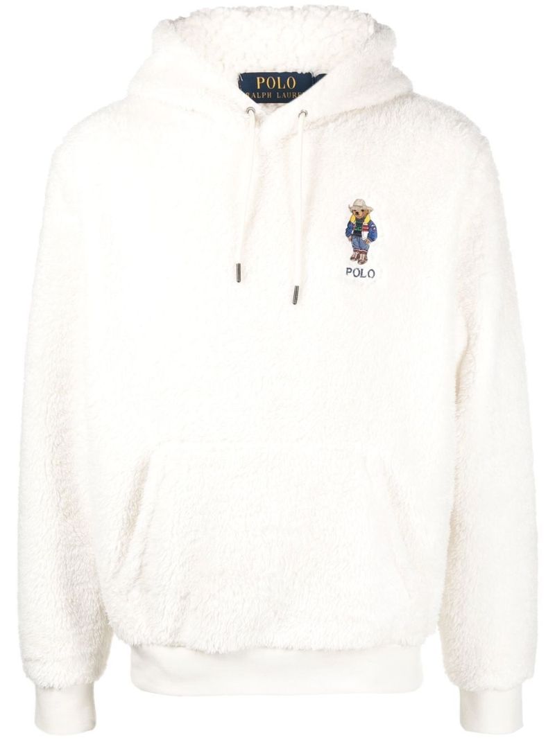 Neutral Polo Bear Faux Fur Hoodie