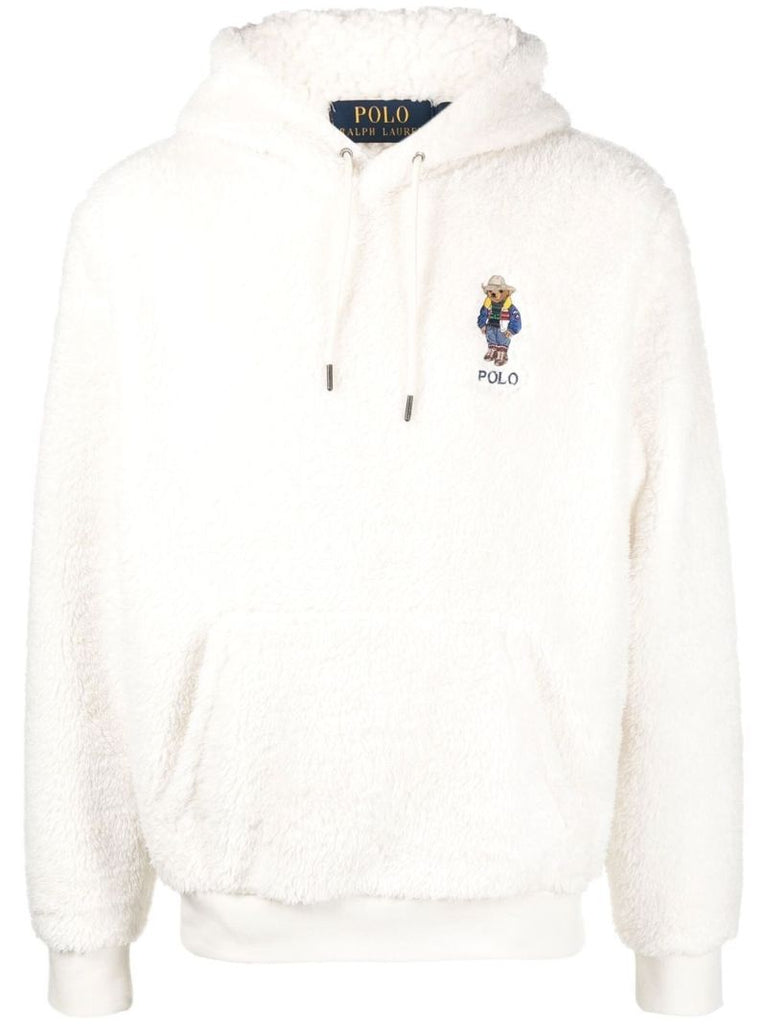 Neutral Polo Bear Faux Fur Hoodie