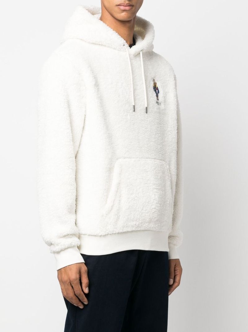 Neutral Polo Bear Faux Fur Hoodie