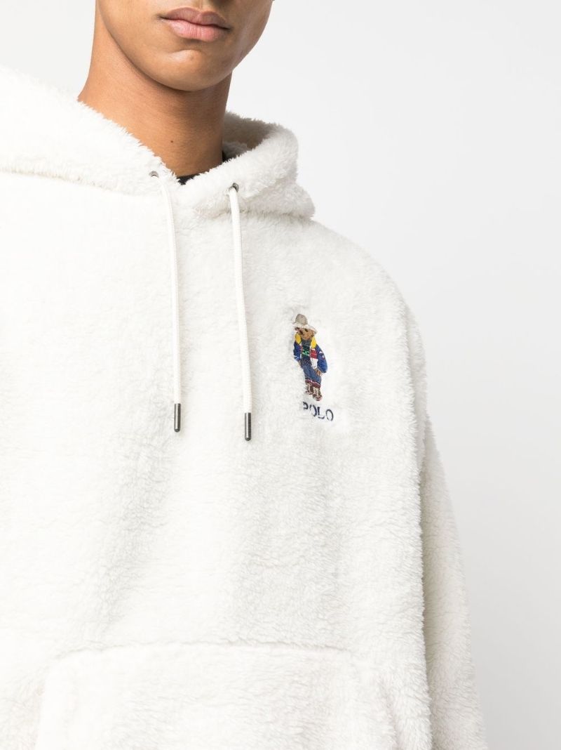 Neutral Polo Bear Faux Fur Hoodie