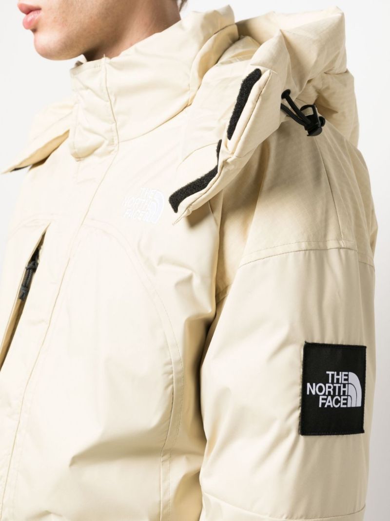 White Hooded Logo-embroidered Padded Coat