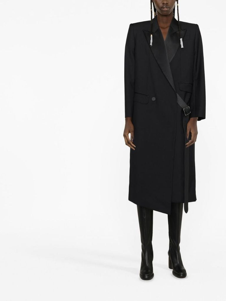 Black Belted Double-breasted Coat