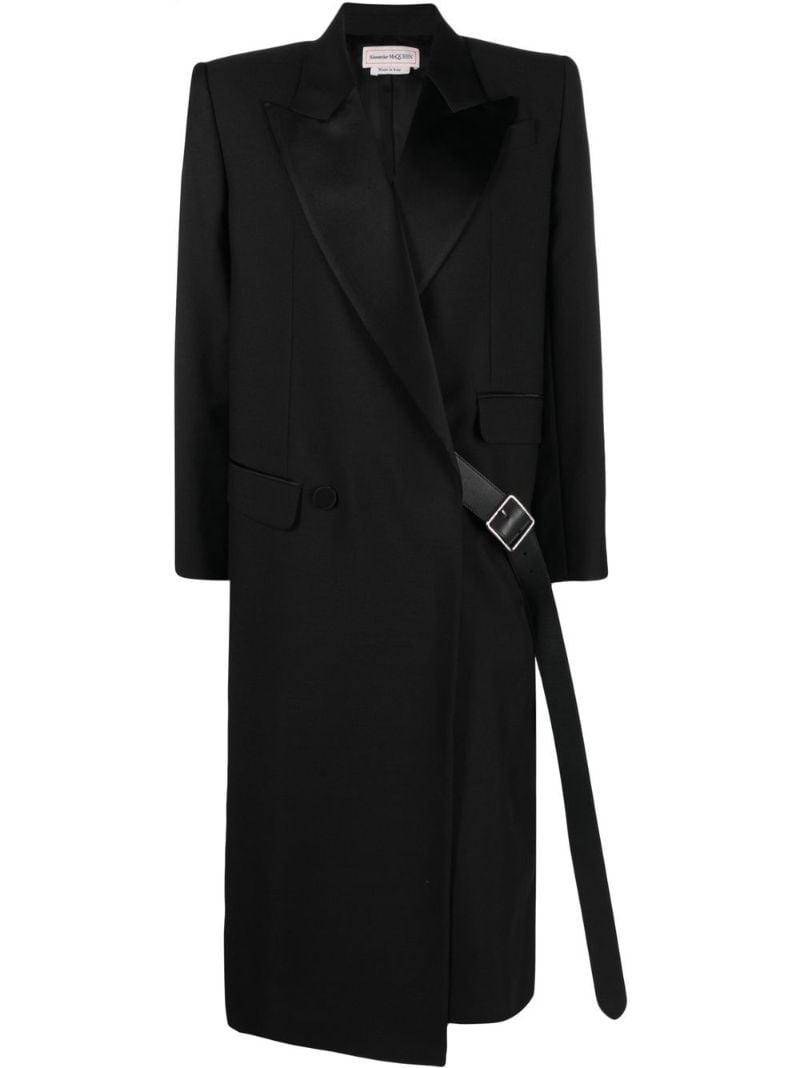Black Belted Double-breasted Coat