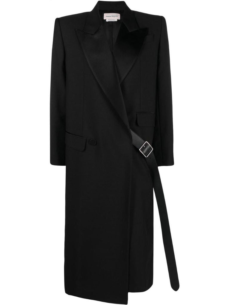 Black Belted Double-breasted Coat