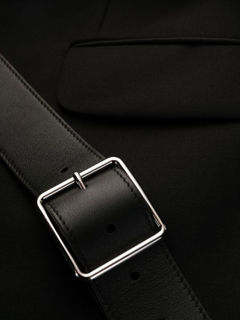 Black Belted Double-breasted Coat