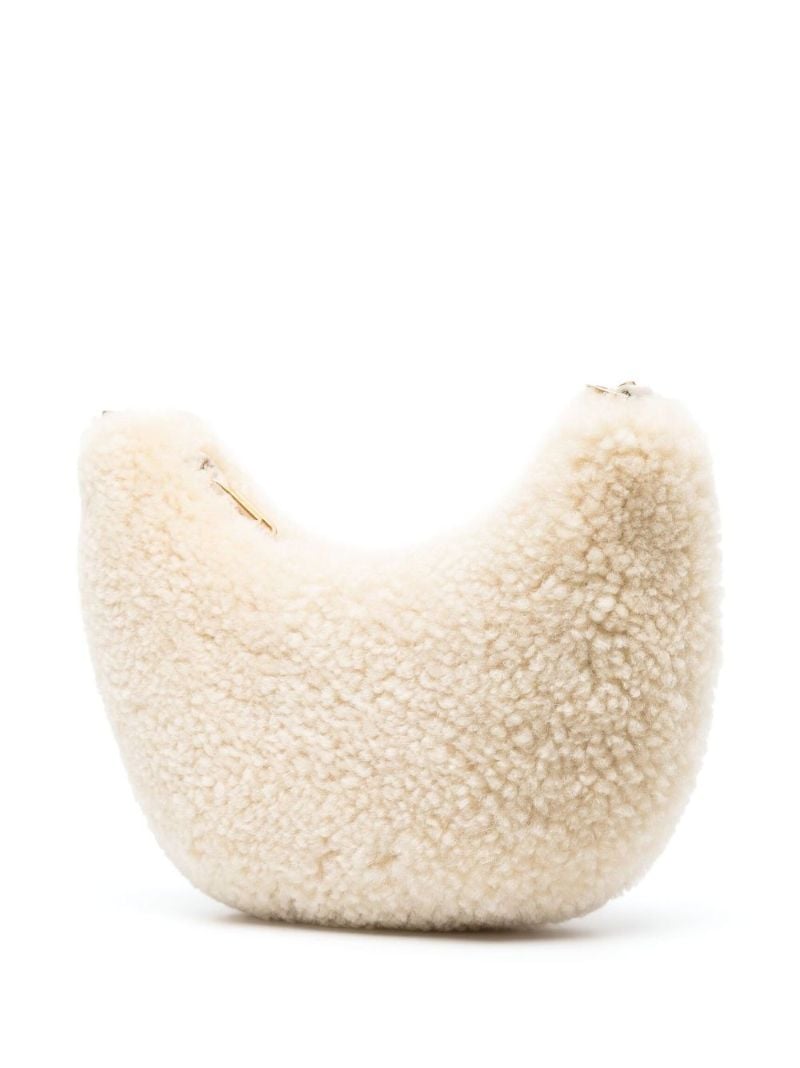 Neutral Paperclip 20 Faux Shearling Mini Hobo Bag
