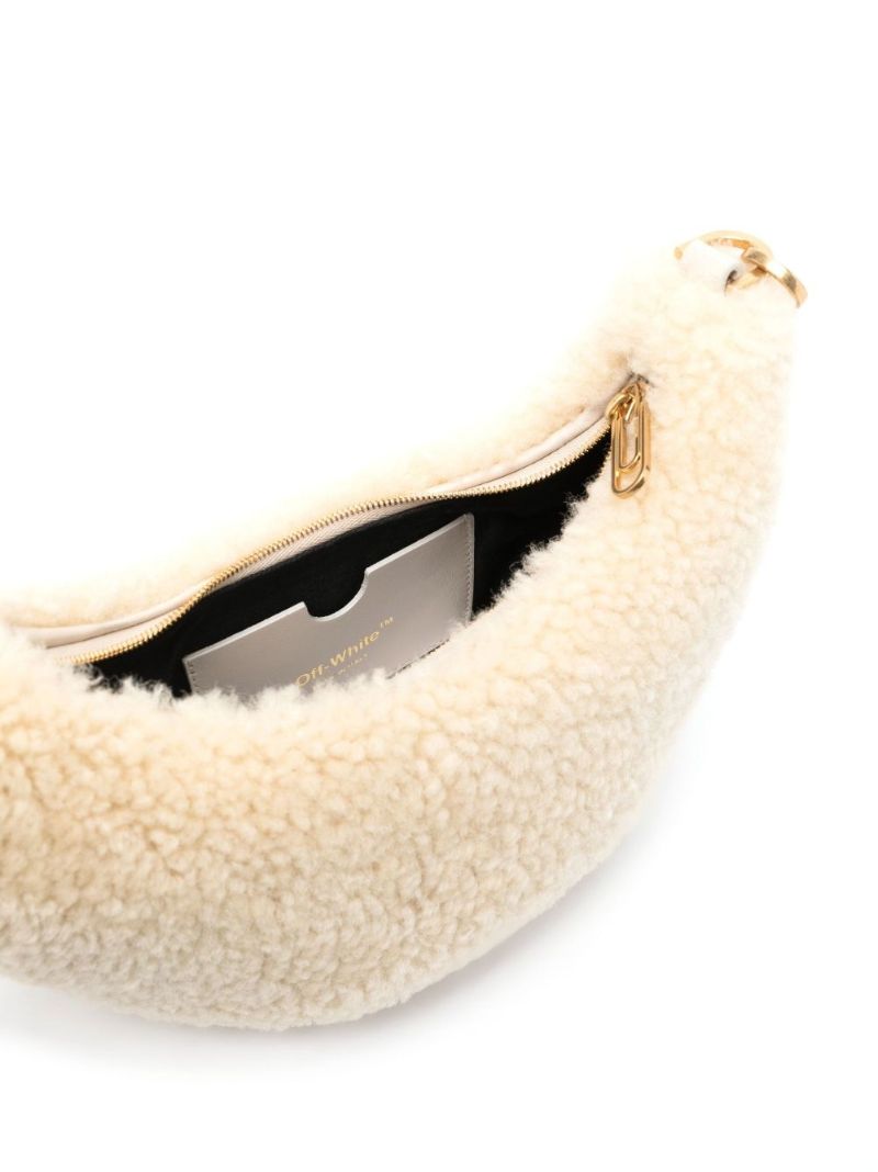 Neutral Paperclip 20 Faux Shearling Mini Hobo Bag