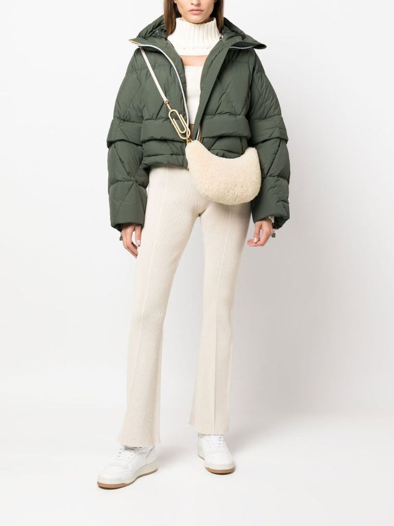 Neutral Paperclip 20 Faux Shearling Mini Hobo Bag