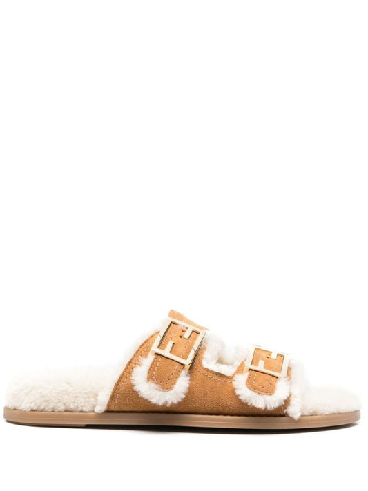 Neutral Feel Shearling Slides