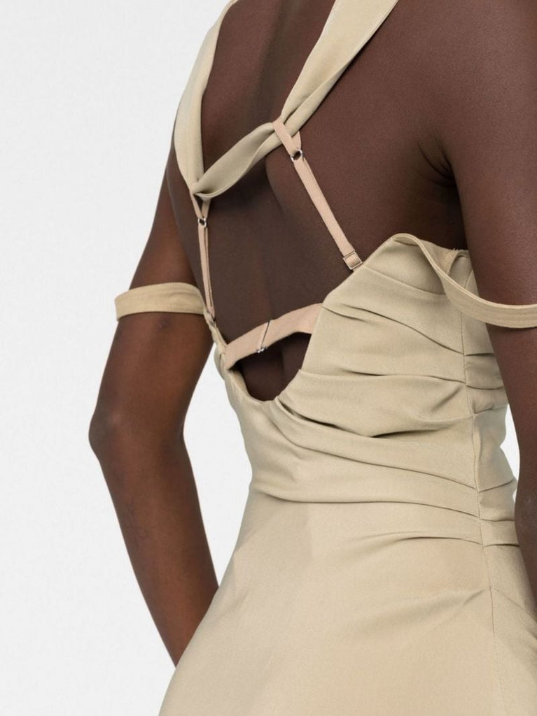 Neutral La Robe Soffio Mini Dress