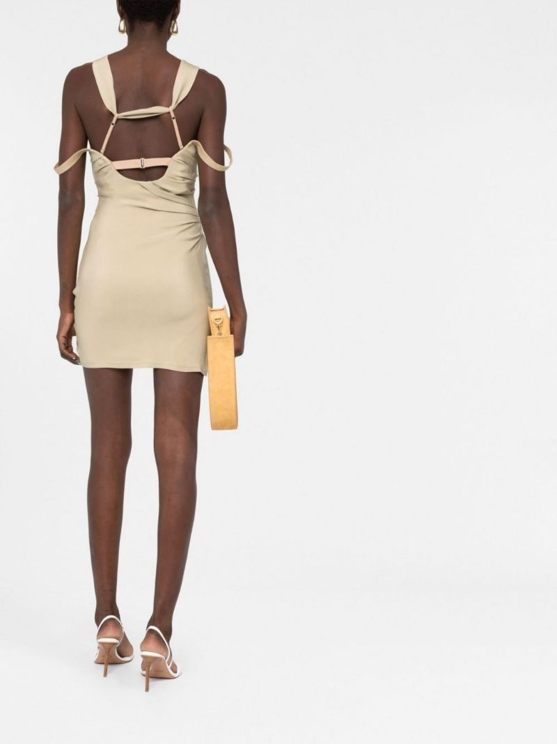 Neutral La Robe Soffio Mini Dress