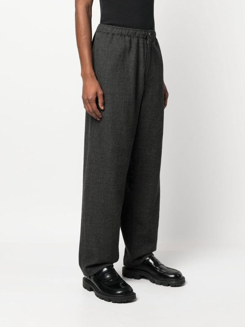 Grey Graphic Print Wool Trousers