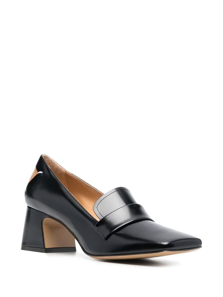 Black 55 Leather Pumps