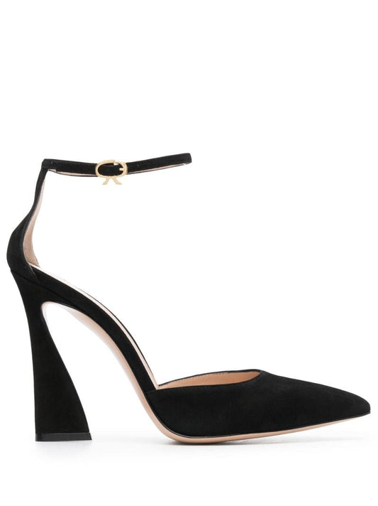 Black Aura D'orsay 105 Suede Pumps