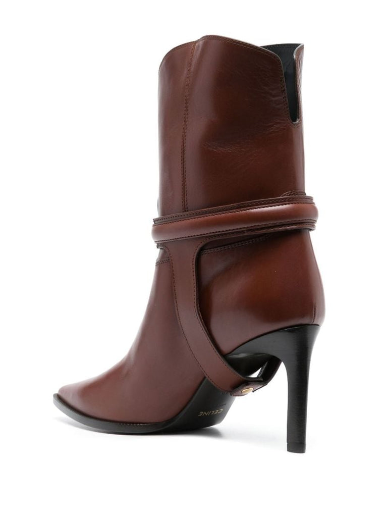 Brown Triomphe Harness 80 Leather Boots