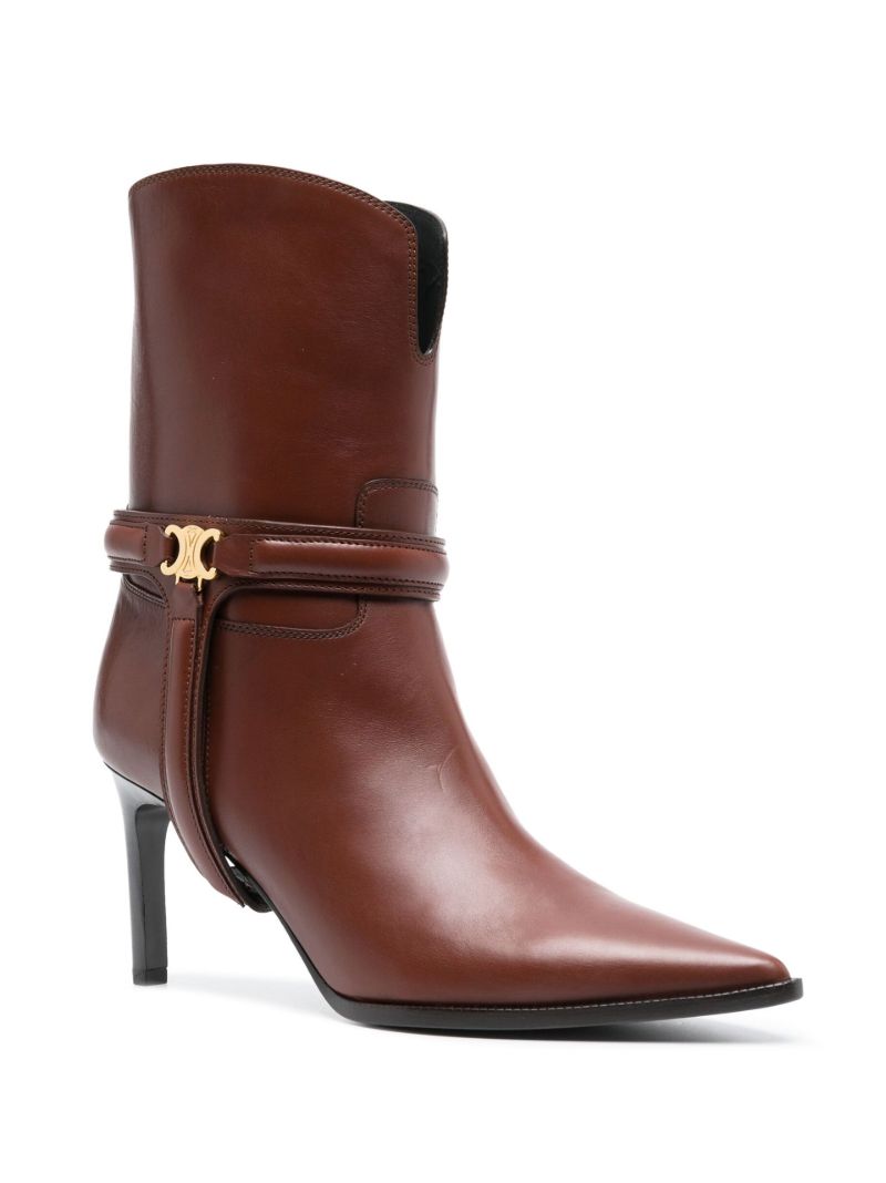 Brown Triomphe Harness 80 Leather Boots