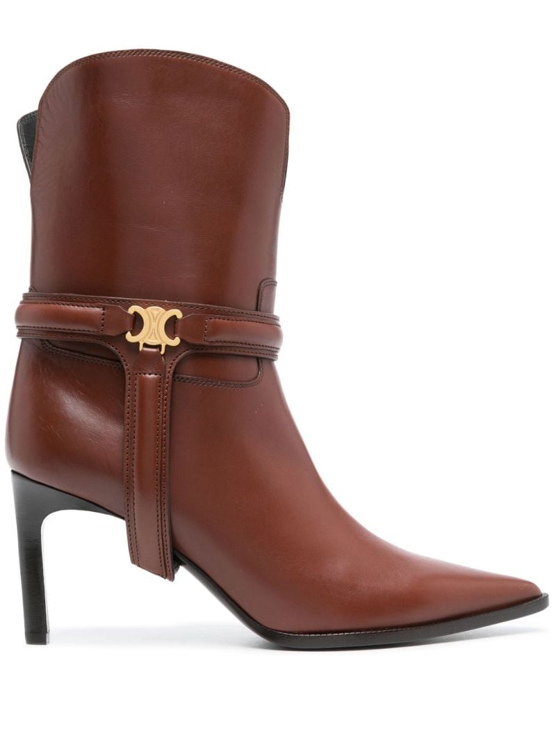 Brown Triomphe Harness 80 Leather Boots