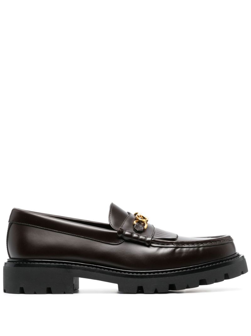 Brown Triomphe Horsebit Chunky Loafers