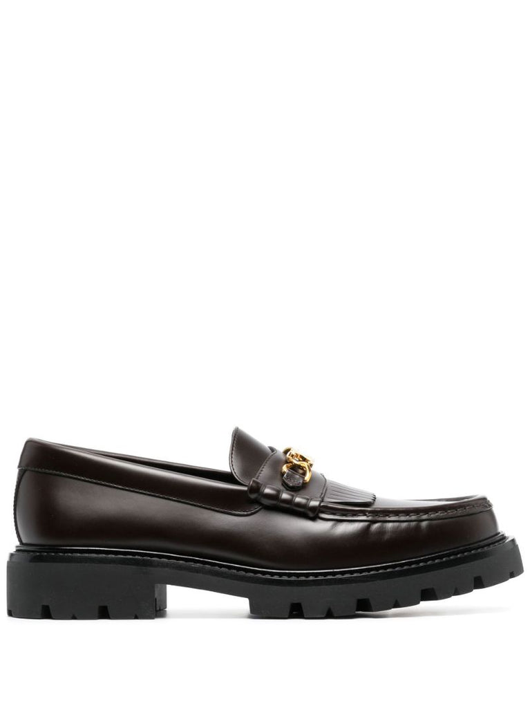 Brown Triomphe Horsebit Chunky Loafers