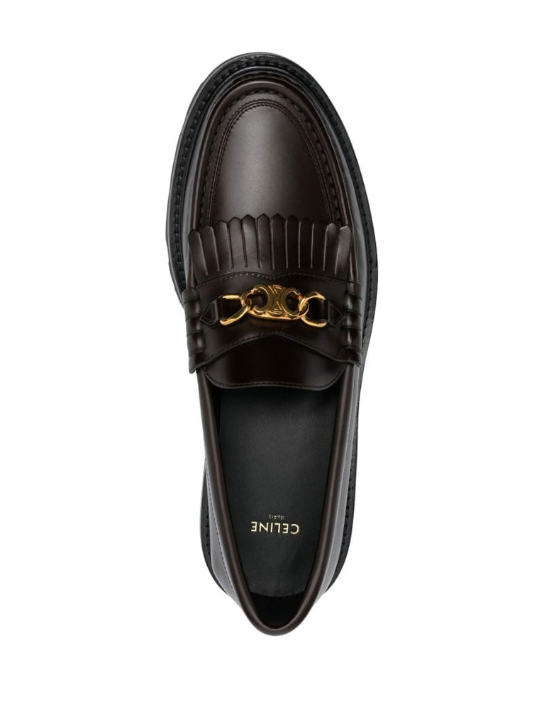 Brown Triomphe Horsebit Chunky Loafers