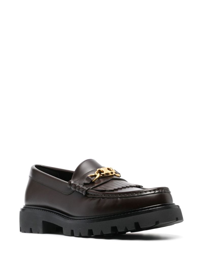 Brown Triomphe Horsebit Chunky Loafers