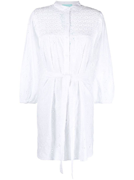 White Barrie Broderie Anglaise Cotton Dress