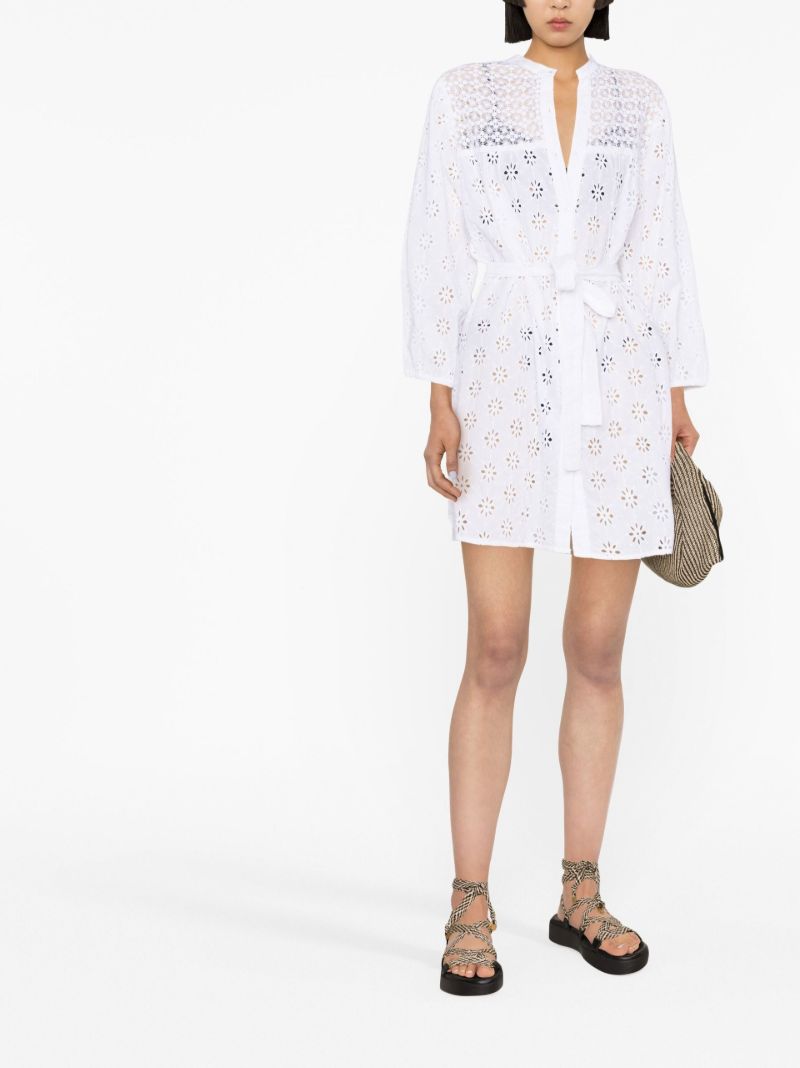 White Barrie Broderie Anglaise Cotton Dress
