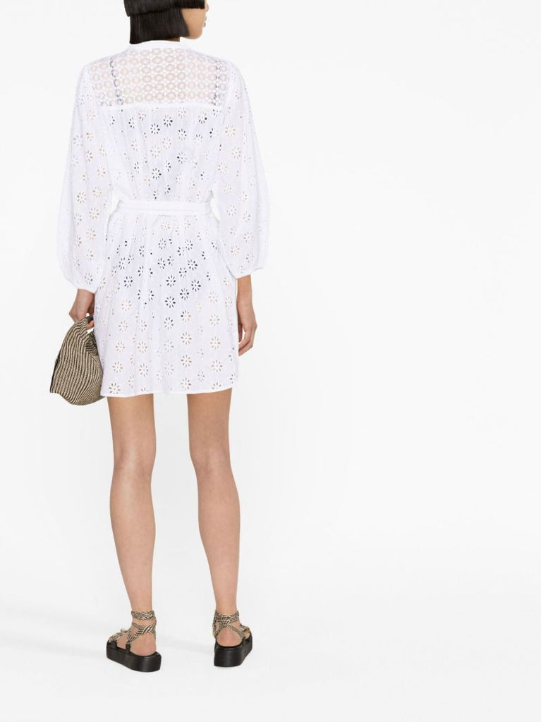 White Barrie Broderie Anglaise Cotton Dress