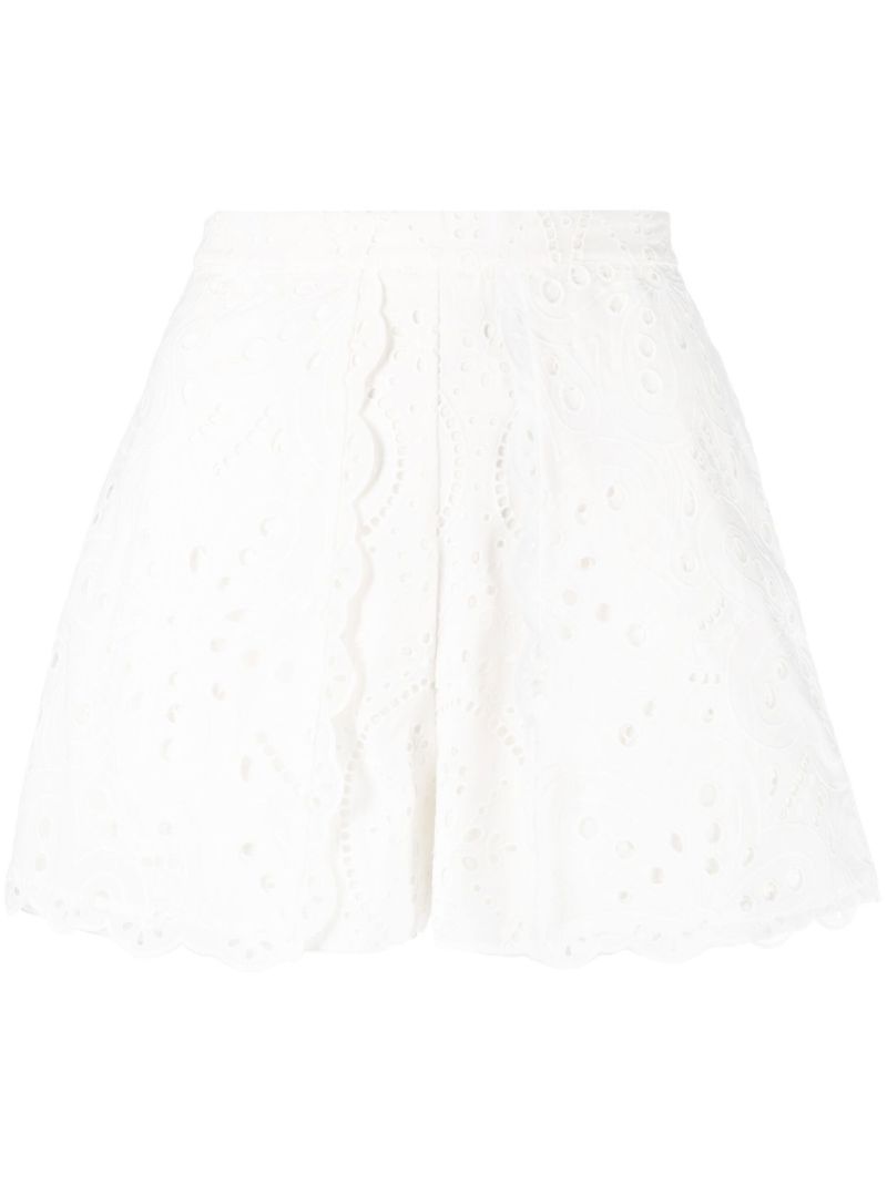 White Alida High Waist Shorts