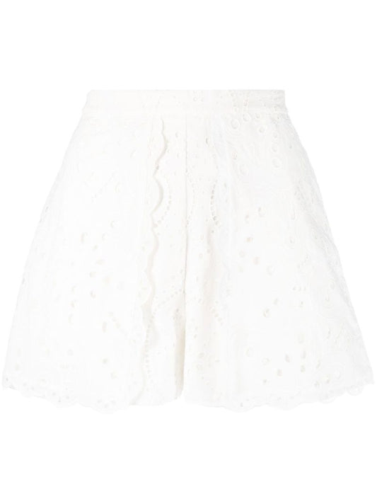 White Alida High Waist Shorts