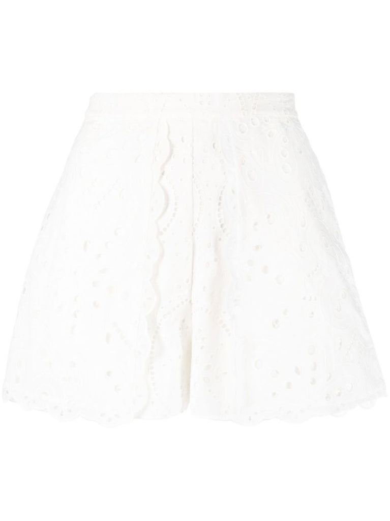 White Alida High Waist Shorts