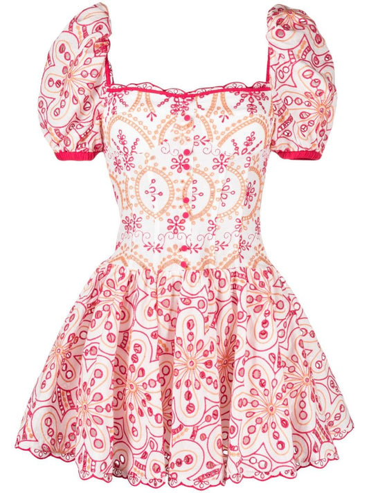 Pink Yara Broderie Anglaise Mini Dress