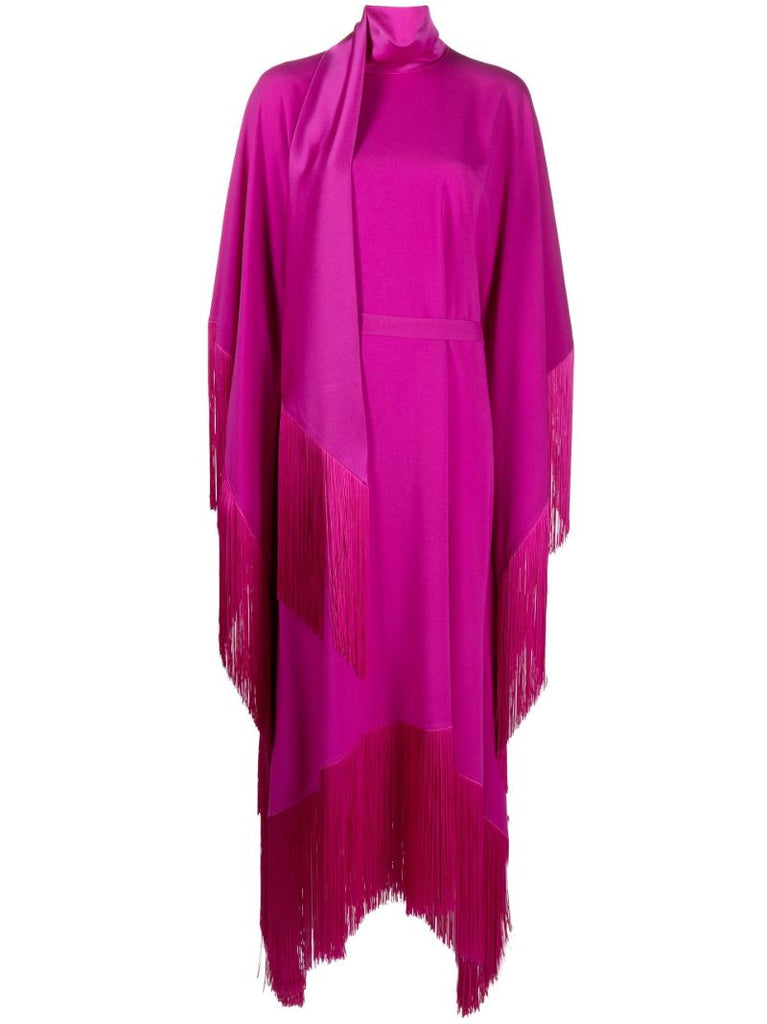 Pink Mrs Ross Asymmetric Fringed Maxi Dress
