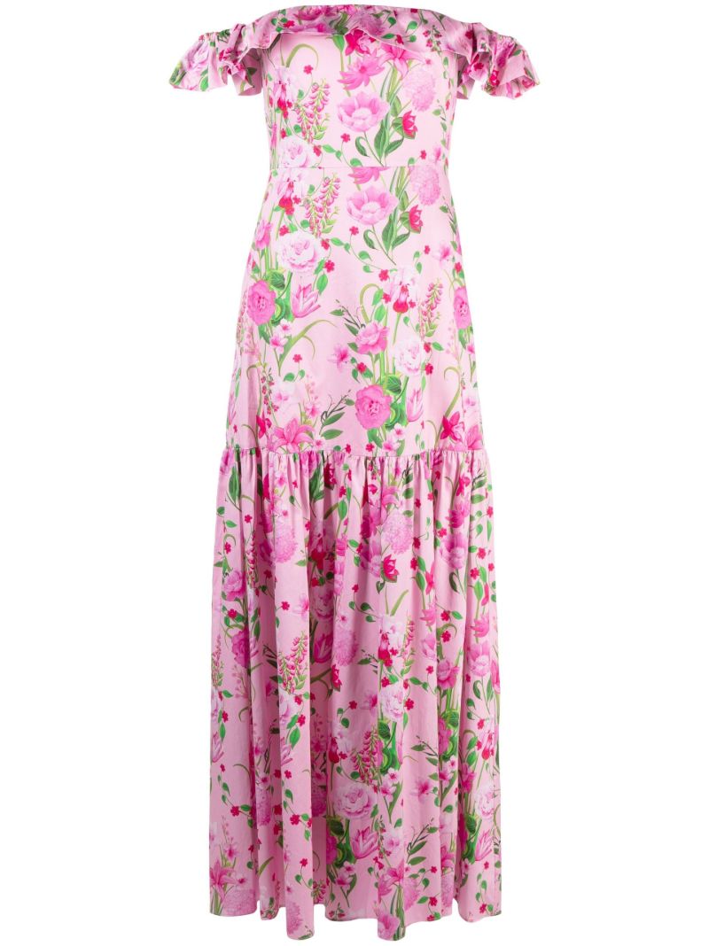 Pink Farrah Floral Print Maxi Dres