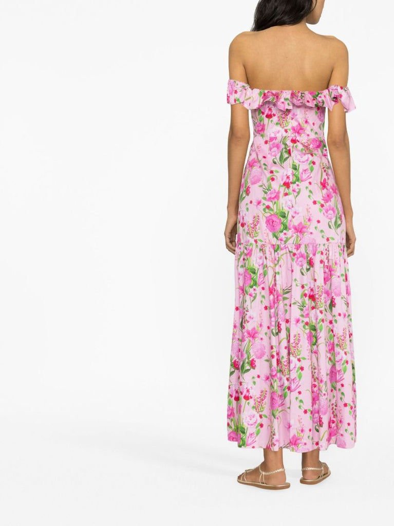 Pink Farrah Floral Print Maxi Dres