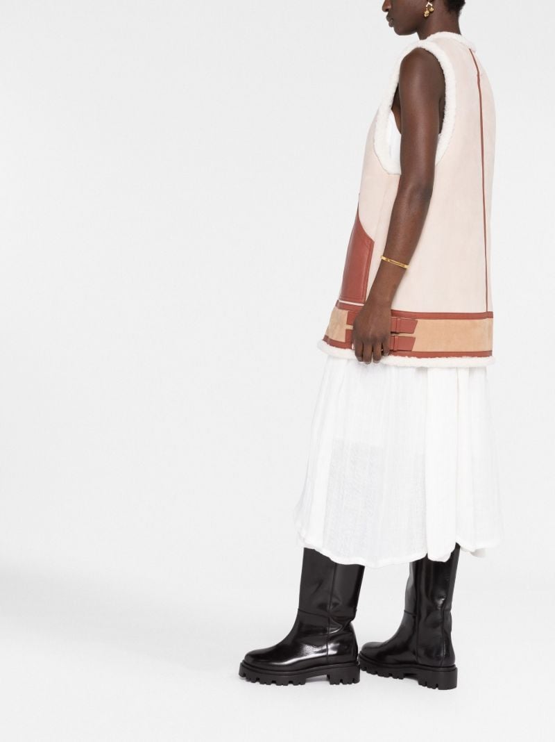 Neutral Shearling Suede Vest