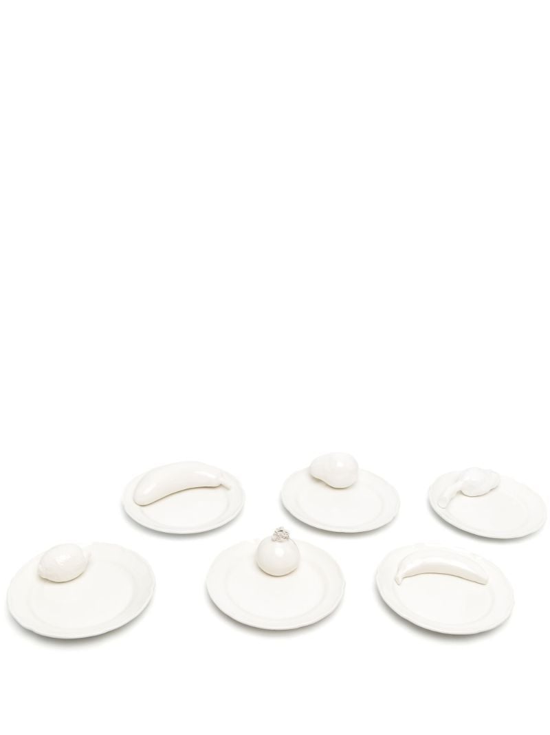 White Arcimboldo Dessert Plates Set of Six