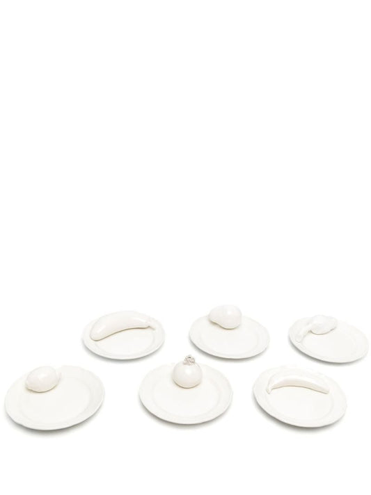 White Arcimboldo Dessert Plates Set of Six