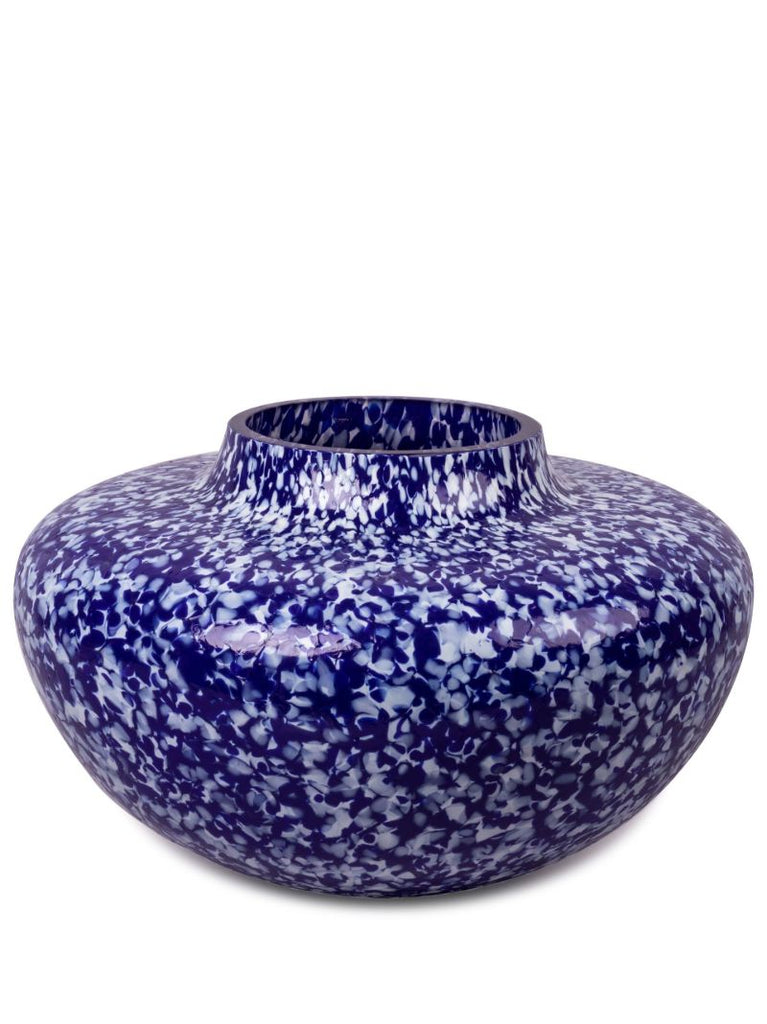 Blue Olla Macchia Glass Vase
