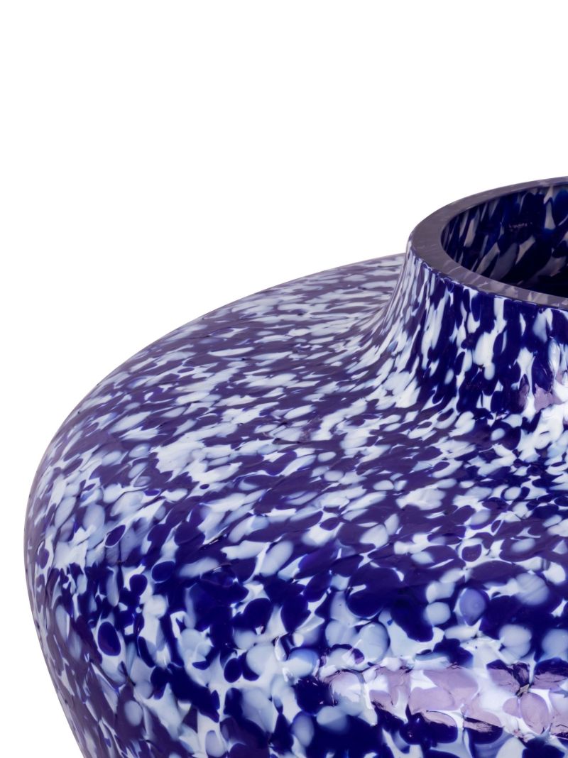 Blue Olla Macchia Glass Vase