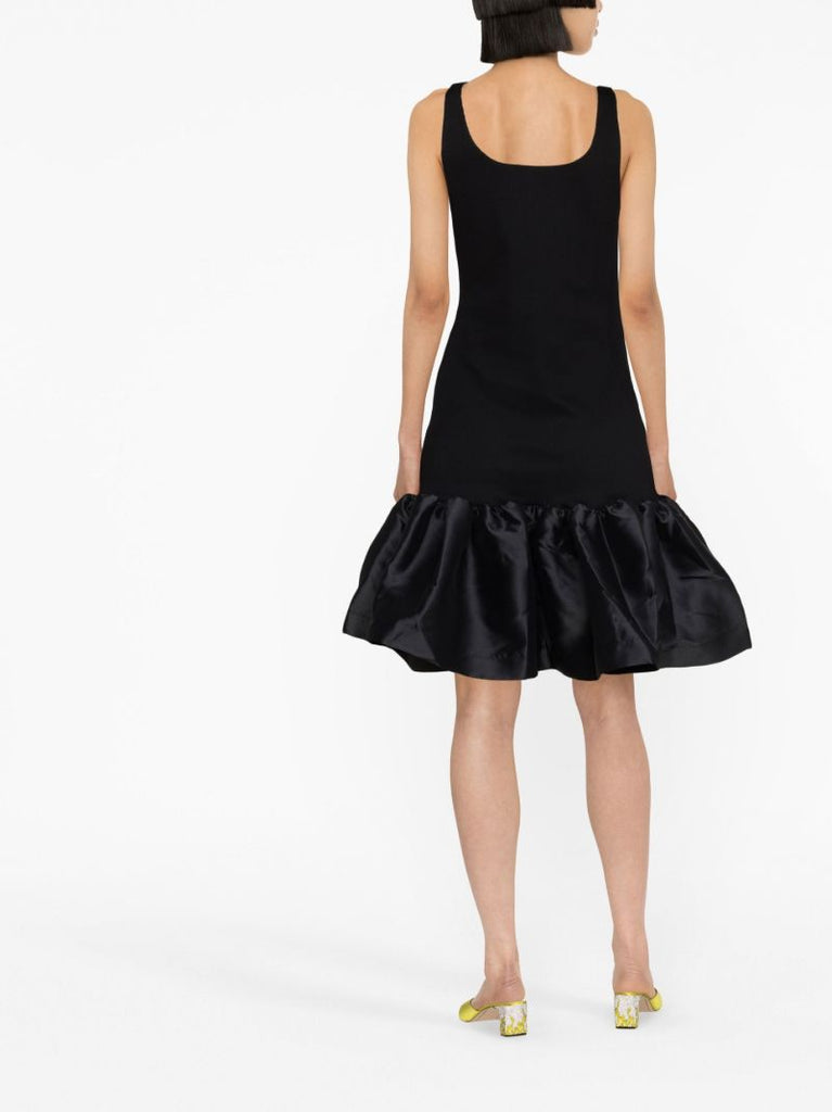 Black Peplum-hem Dress