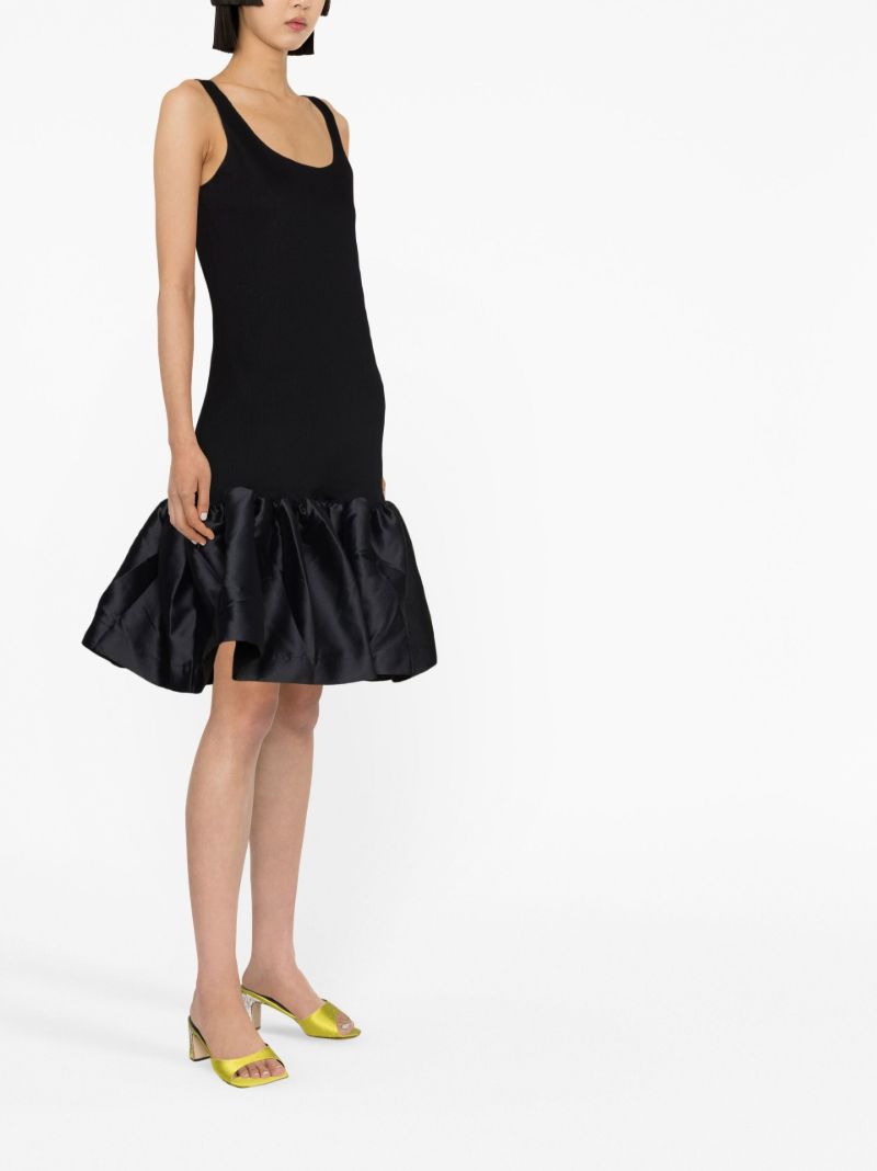 Black Peplum-hem Dress