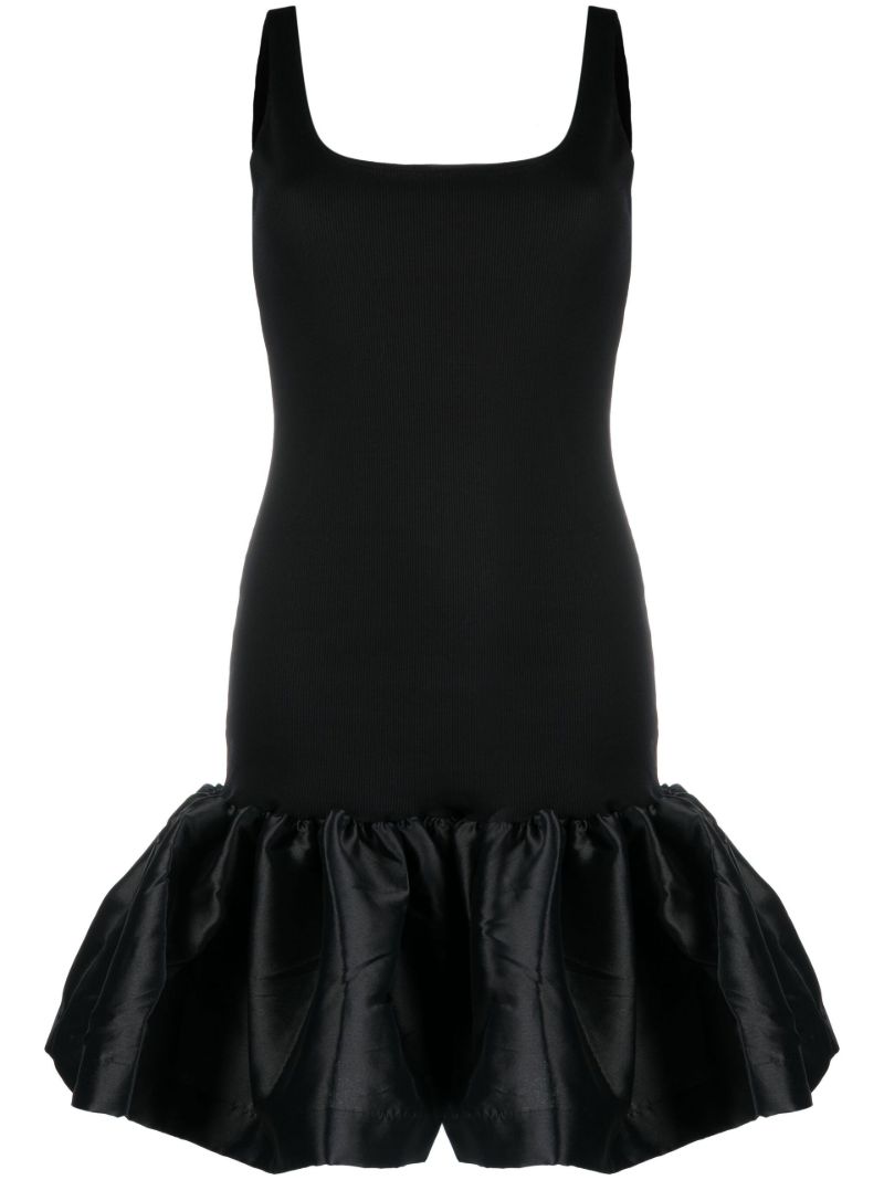 Black Peplum-hem Dress