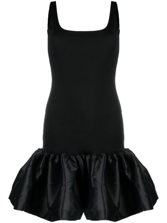 Black Peplum-hem Dress