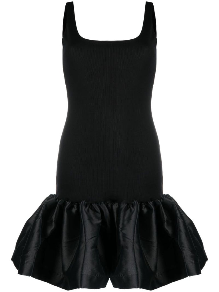 Black Peplum-hem Dress